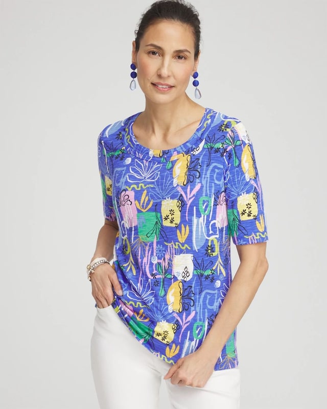 Abstract Scoop Neck Tee - image 1